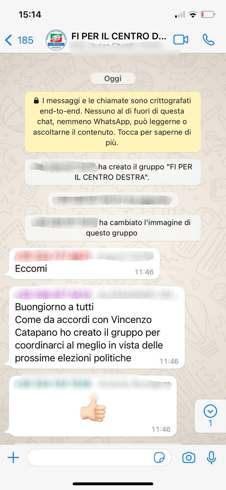 L'ex sindaco di San Giuseppe Vesuviano scarica la Lega e flirta con Forza Italia | La foto della chat