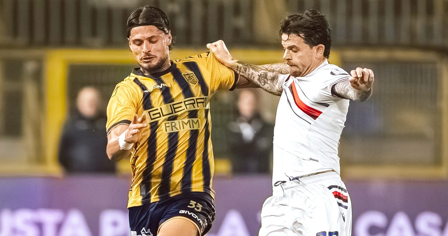 Serie B. Stabia, Correia studia da leader e abbraccia Abate: «Il gol è per lui»