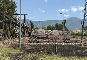 Incendio al parco di Longola di Poggiomarino